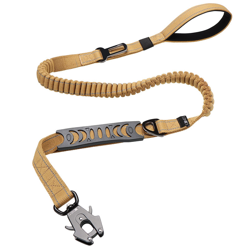 LIIIIIIKES Heavy Duty Dog Leash, Adjustable Dog Leash With Car Seat Belt, 4-6FT Power Stretch Dog Leash, Heavy Duty Tactical Load Bearing Connector Quick Release/Clamp Dog Collar, Reflective Stitching for Improved Visibility Army Green - PawsPlanet Australia
