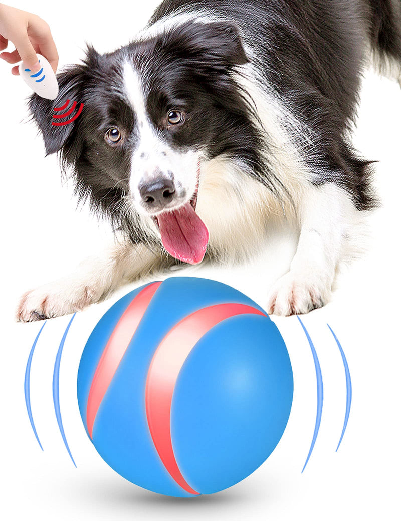 Remote Control Dog Ball Toy, Interactive Puppy Pet Ball Automatic Moving Rolling with LED Light, Rechargeable Smart Wicked Busy Ball for Dogs/Cats, Pet Companion Gift to Exercise & Entertain Blue - PawsPlanet Australia