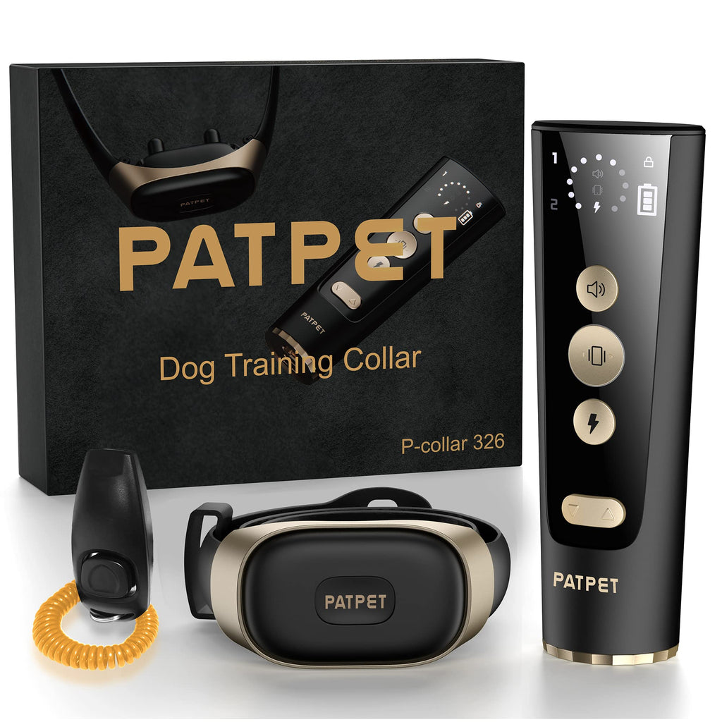 PATPET Shock Collar for Large Dog with Dog Clicker(15 - 140lbs Dogs), Electric Dog Training Collar with Remote - PawsPlanet Australia