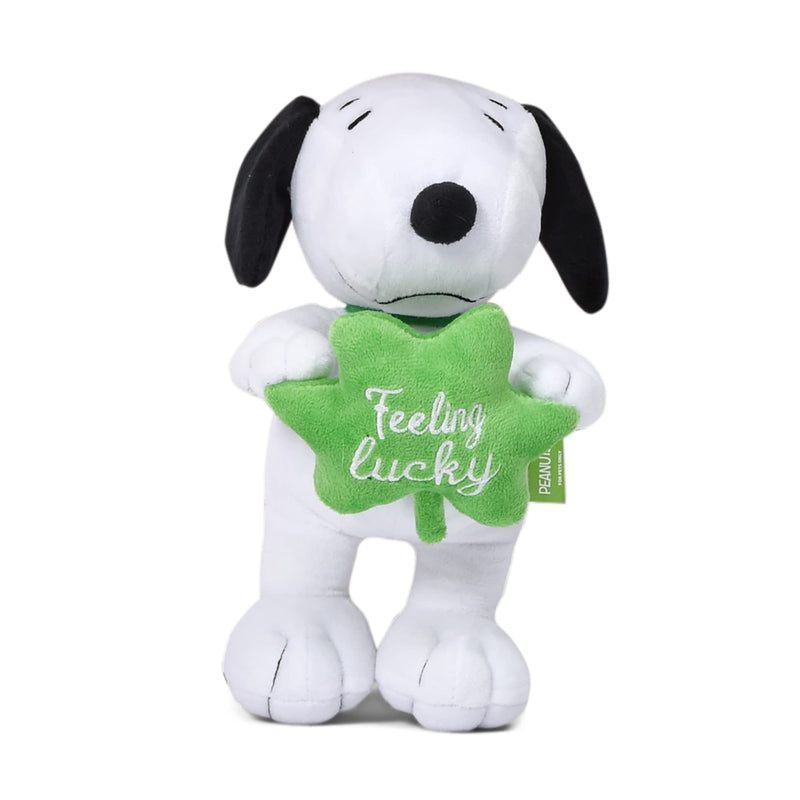Peanuts Snoopy & Woodstock Toys for Dogs - Snoopy Dog Toy, Woodstock Dog Toy, Squeaky Dog Toy, Peanuts Toys for Pets - St Patricks Day Dog Toy Plush Snoopy "Feeling Lucky" 9 Inch - 1 Pack - PawsPlanet Australia