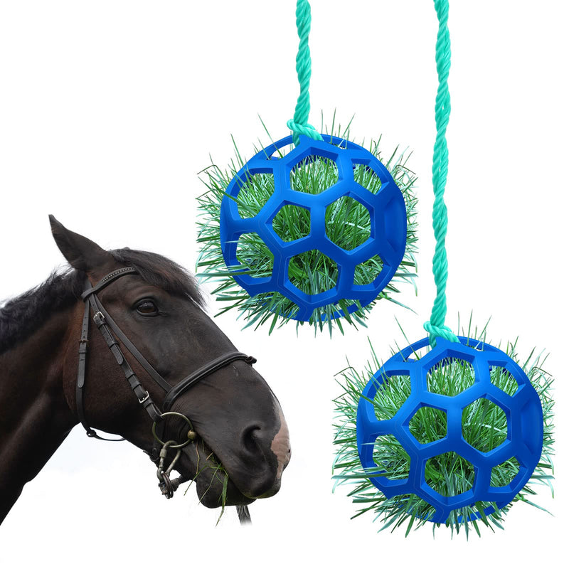 2 PCS Horse Treat Ball Hay Feeder Toy Hanging Feeding Goat Toys Relieve Stress Hay Ball with 2 Ropes for Horse Goat Sheep, Horse Stable Stall Paddock Rest - PawsPlanet Australia