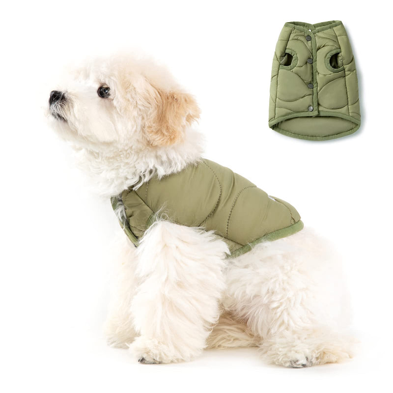 AEE FOUR - Dog Clothes Warm Coats for Pet Puppy, Cat Soft Apparel XS Small Cozy Jacket with Cute Style for Outdoor & Indoor (XS-L) XS (9.1'') Green - PawsPlanet Australia