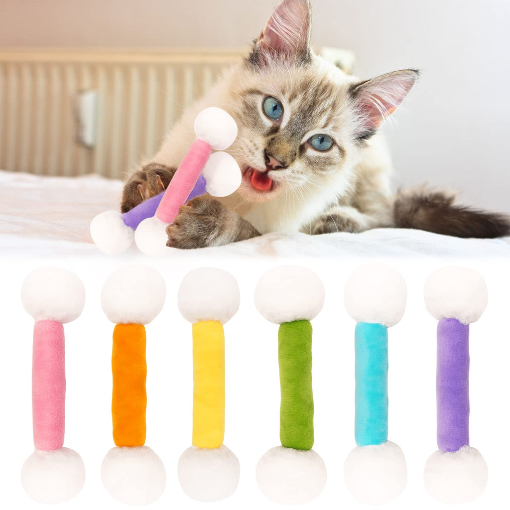 Swabs Catnip Toys Set of 6 Soft Plush Cat Kicker Toys Interactive Kitty Kick Sticks for Indoor Cat Lovers Gift Durable Cat Teething Chew Toy Swabs Catnip Toys - PawsPlanet Australia