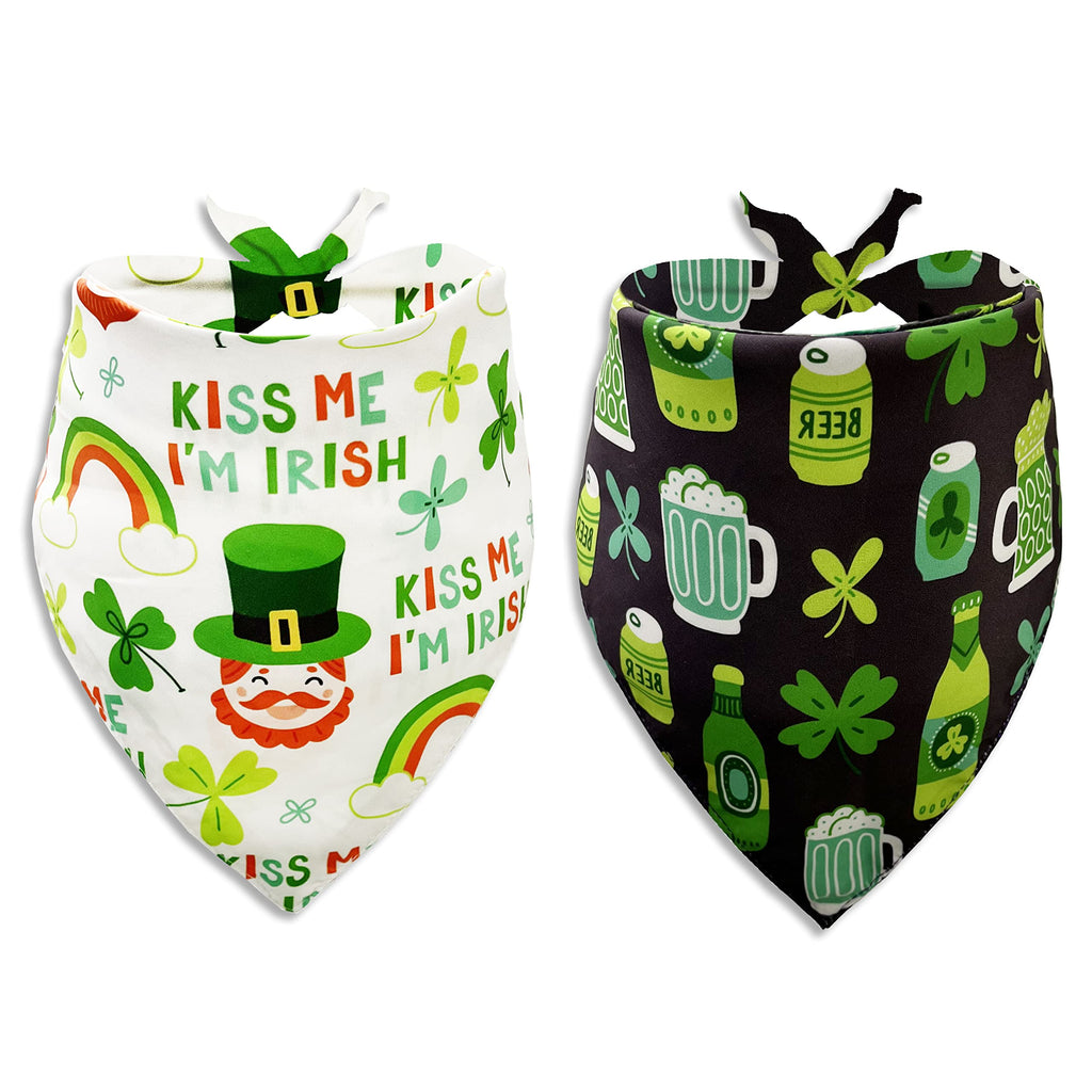 St. Patrick's Dog Bandana, Holiday Cat Irish Shamrock Bandana for Large Medium Small Puppies Pets Kiss me I'm Irish - PawsPlanet Australia