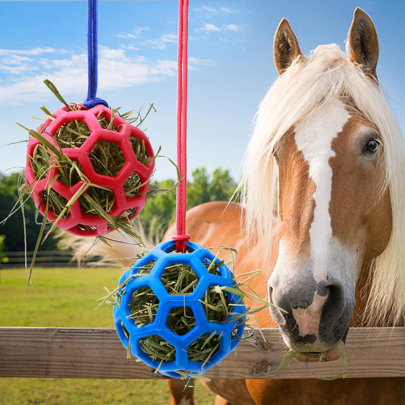 Woiworco 2 Packs Horse Treat Ball Hay Play Ball, Goat Toys Hay Ball Hanging Feeding Toy for Sheep Horse Goat Feeder and Relieve Stress - PawsPlanet Australia