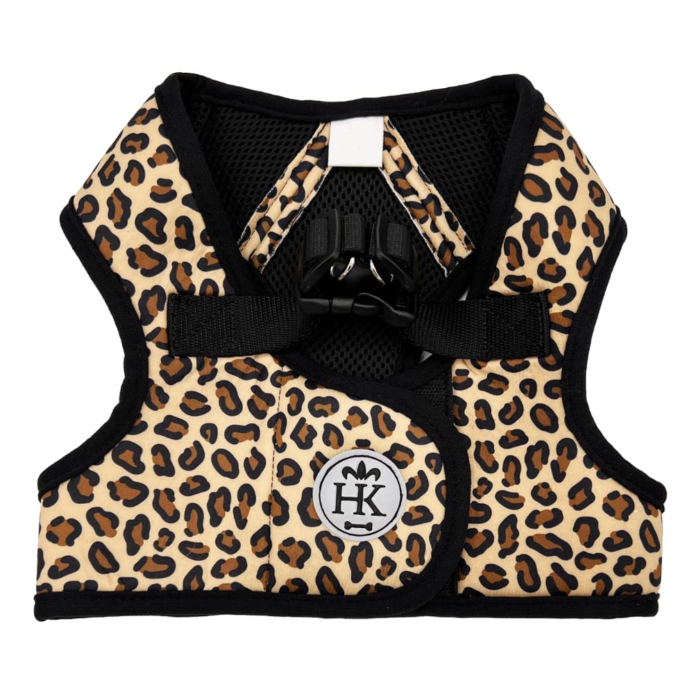 H&K Hudson Harness | Tan Leopard | Easy Control Step-in Mesh Vest Harness with Reflective Strips for Safety Extra-Extra-Small - PawsPlanet Australia