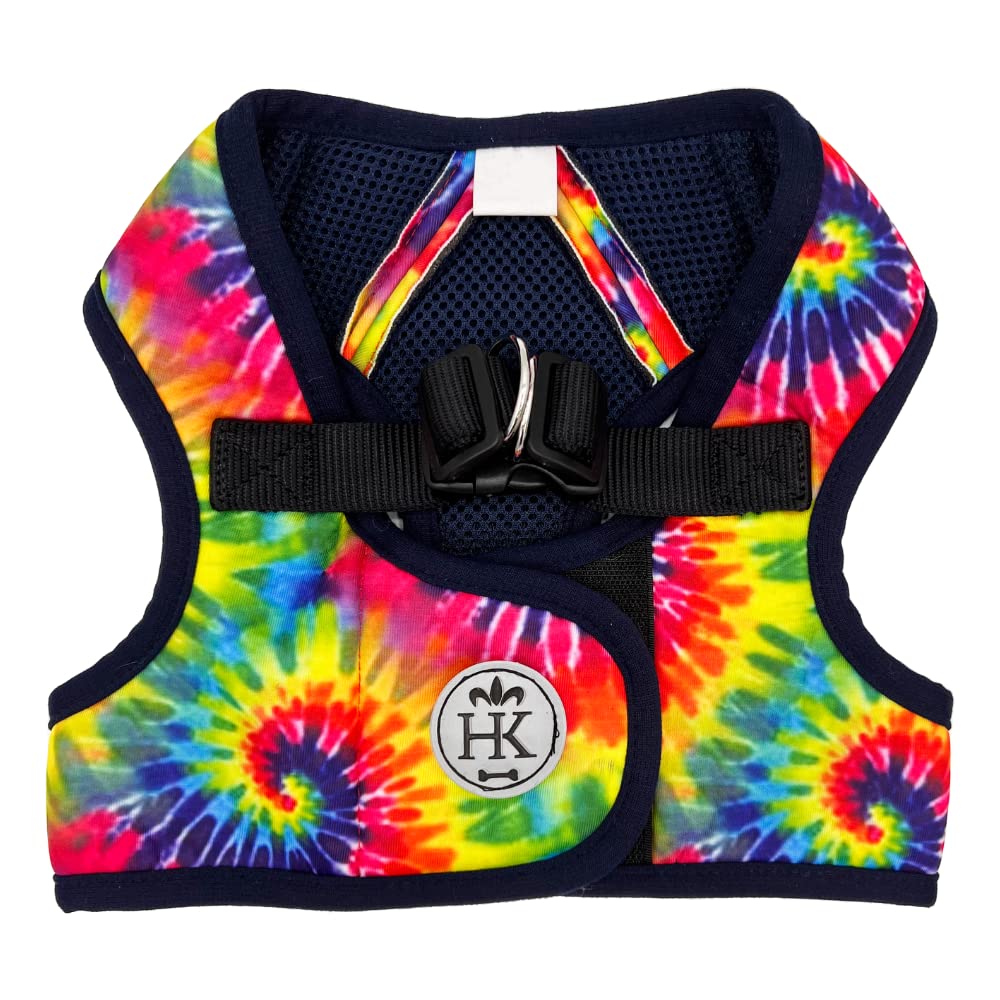 H&K Hudson Harness | Woodstock Tie Dye | Easy Control Step-in Mesh Vest Harness with Reflective Strips for Safety Extra-Extra-Small - PawsPlanet Australia