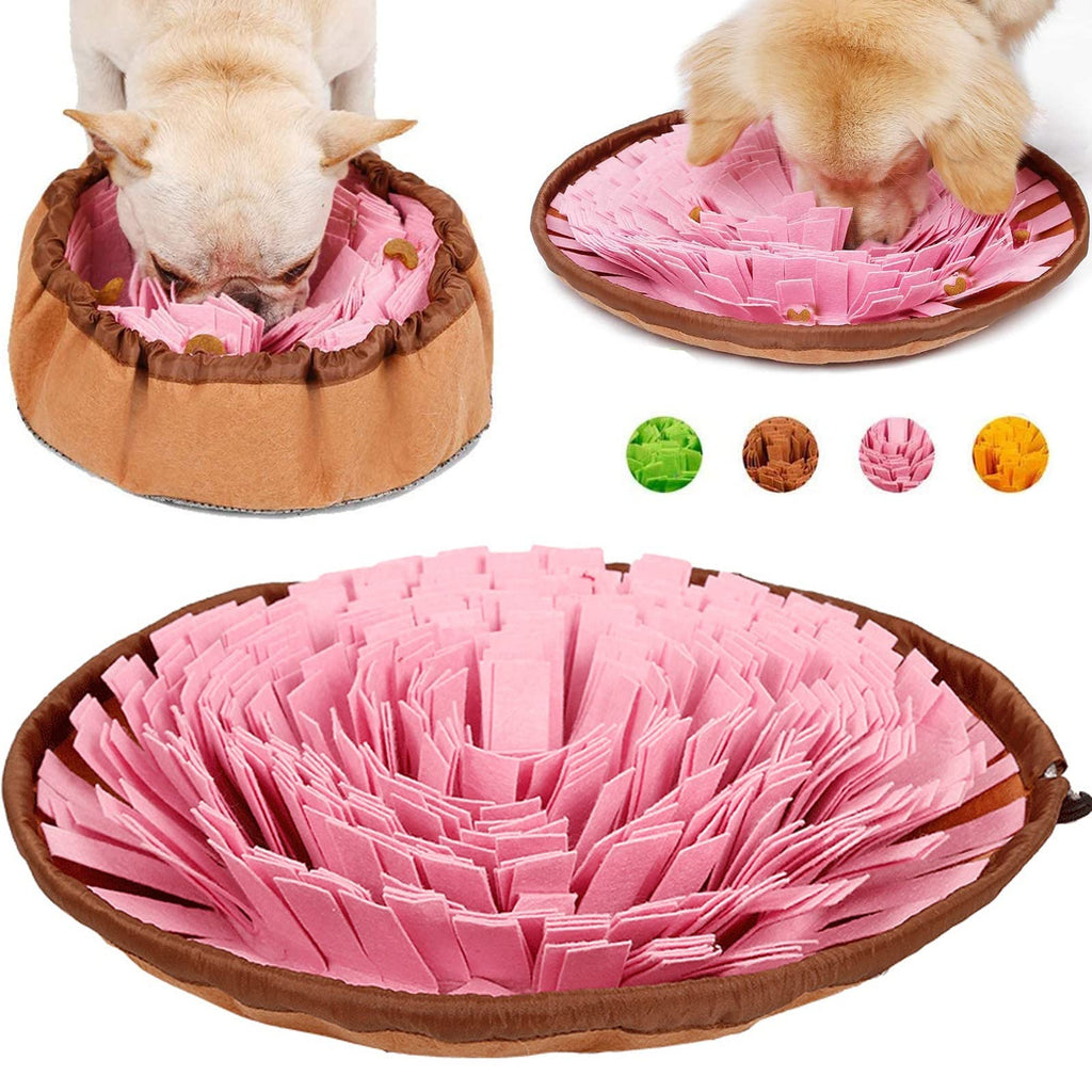 Dual-Purpose Design Sniff Mat for Dogs, Non-Slip Dog Training Foraging Sniff Pad, Encourage Your Dog's Natural Foraging Skills, Help Your Dog's Digestion, Adjustable and Machine Washable (Pink) - PawsPlanet Australia