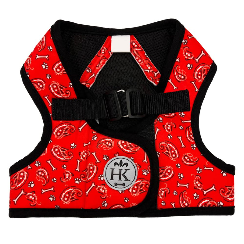 H&K Hudson Harness | Bone Dana Red | Easy Control Step-in Mesh Vest Harness with Reflective Strips for Safety Extra-Extra-Small - PawsPlanet Australia