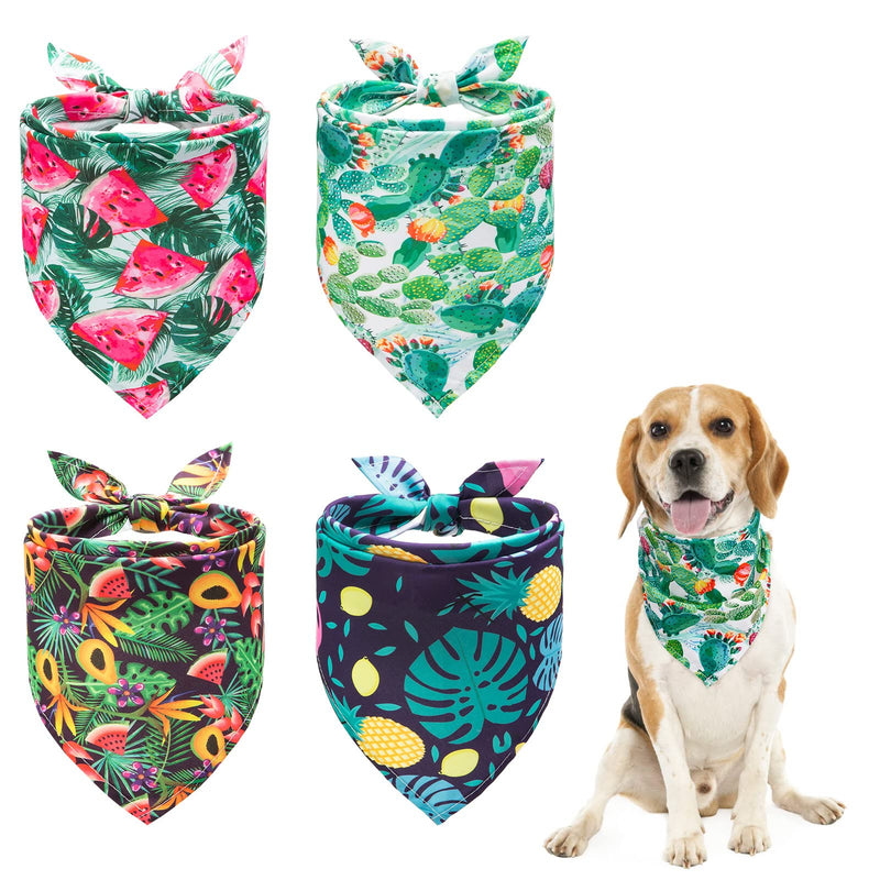 JOYLLYTAIL St. Patrick's Day Dog Bandana for Small Medium Large Dogs, 4 Pack Holiday Dog Bandana with Tropical Style for Summer, Green Pet Scarf with Hawaii Patterns - PawsPlanet Australia