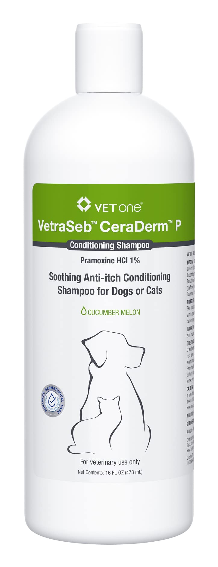 VetOne VetraSeb CeraDerm P Conditioning Shampoo 16oz - PawsPlanet Australia