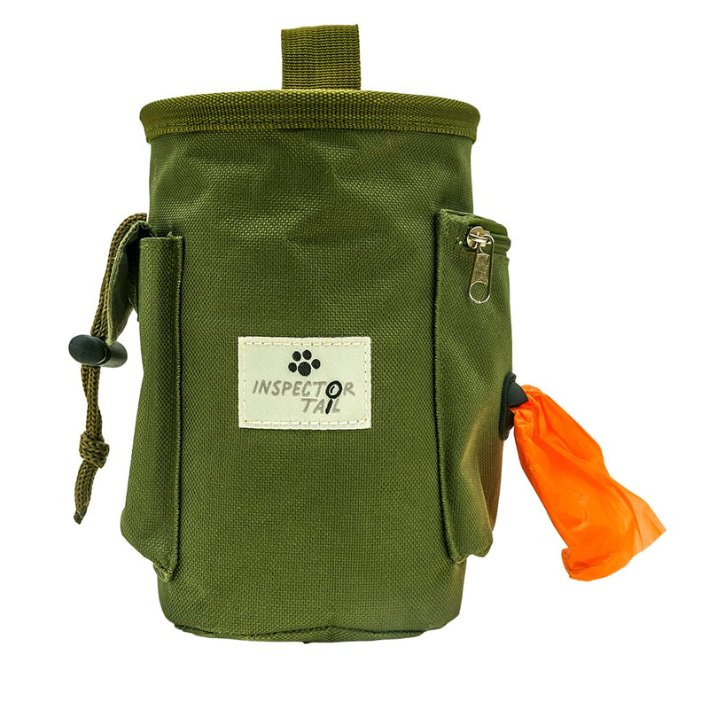 INSPECTOR TAIL Dog Treat Bag with Quick Access to Snacks Toys & Built-in Poop Bag Dispenser/Convenient to Use with 3 Ways to Wear for Training Traveling & Walking - PawsPlanet Australia