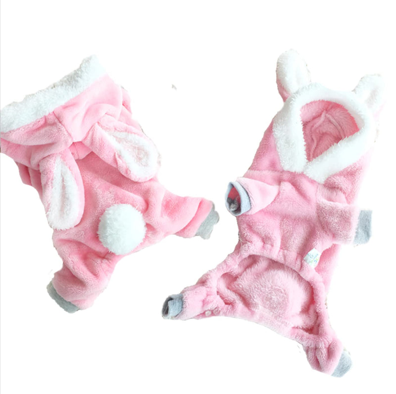 Pink Bunny Dog Outfit Pet Dogs Cats Puppy Clothes Knitwear Dog Sweater Soft Adorable Warm Pup Dogs Shirt Winter Puppy Sweater for Dogs Small - PawsPlanet Australia