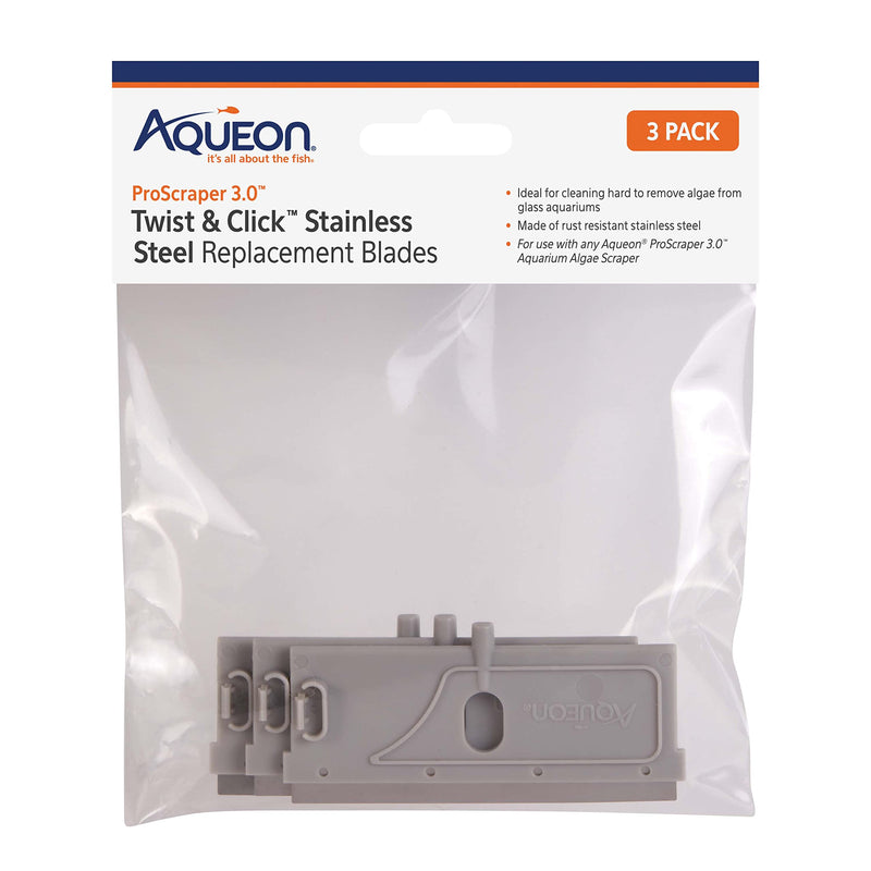 Aqueon ProScraper 3.0™ Twist & Click™ Stainless Steel Replacement Blades, 3 Pack - PawsPlanet Australia