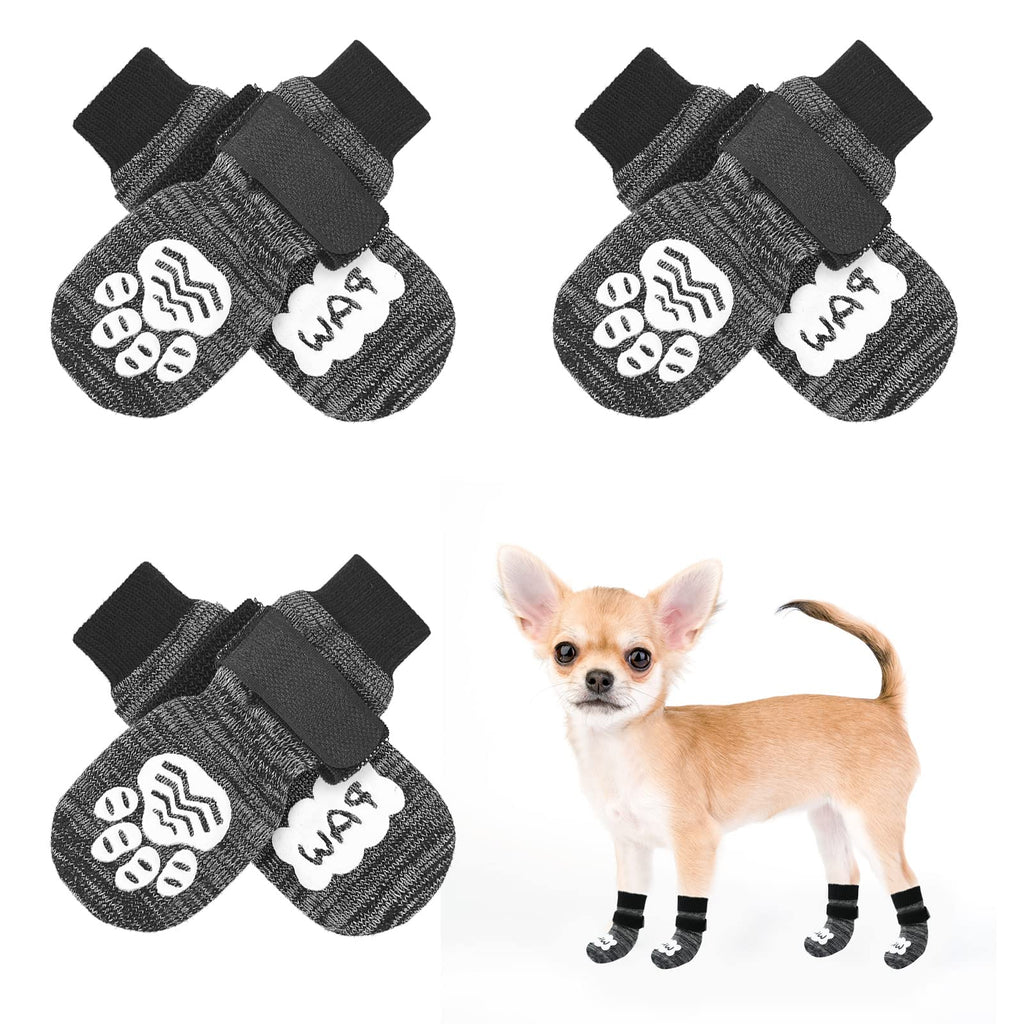 BEAUTYZOO Anti Slip Dog Socks with Grips for Small Medium Large Dogs for Hardwood Floor 3pairs Paw Traction Control Girl or Boy XS - PawsPlanet Australia