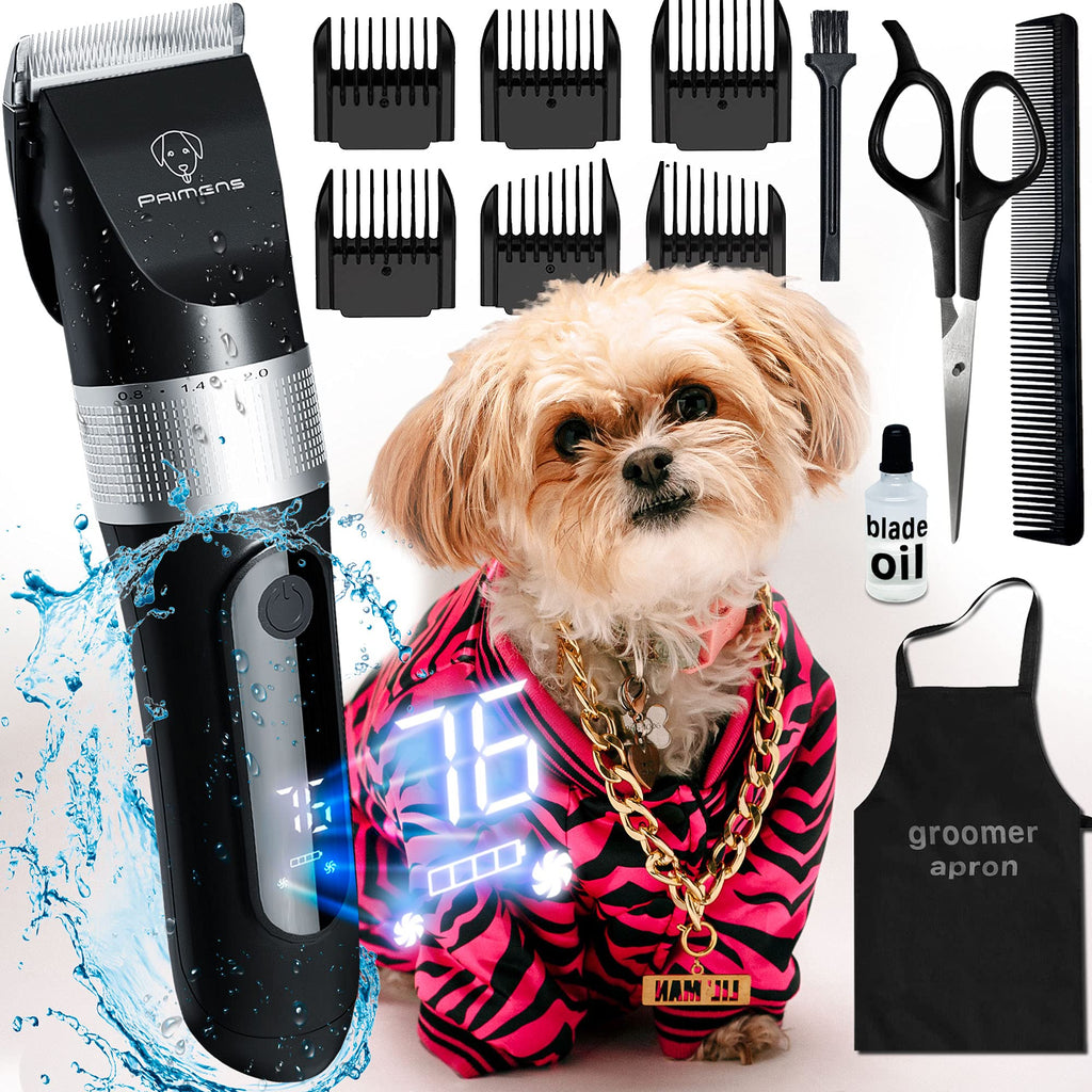 Dog Clippers for Grooming Professional, Dog Grooming Kit for Dogs w/ Dog Grooming Clipper & Pet Scissors, Dog Hair Clippers for Thick Coats Trimmers, Grooming Tools Cordless Cat Shaver & Dog Shears Black - PawsPlanet Australia