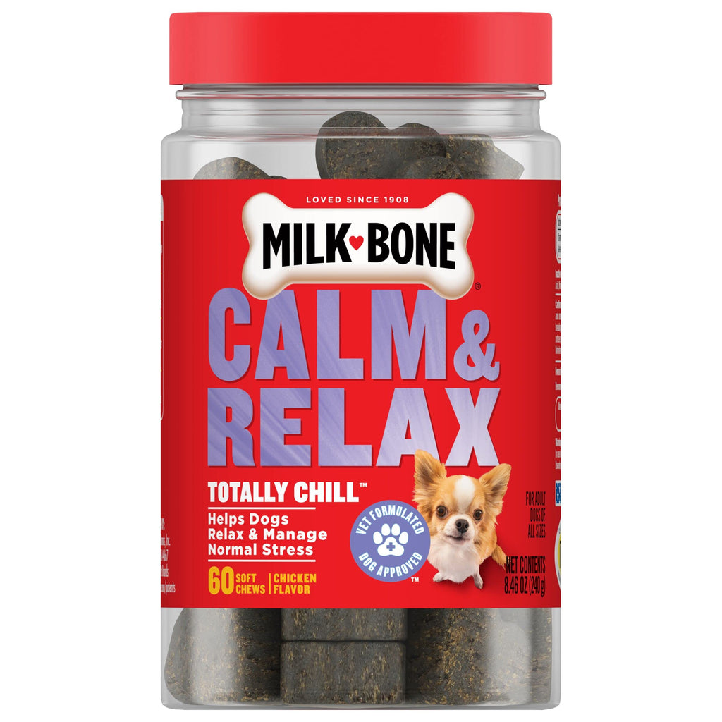 Milk-Bone Supplements, Vet Approved Soft Dog Chews, 60 Count Calm & Relax - PawsPlanet Australia