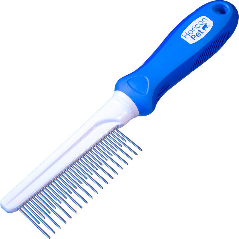Horicon Pet Detangling Grooming Comb with Long & Short Stainless Steel Metal Teeth - Dogs, Cats & Small Animals for Removing Matted Fur, Knots & Tangles - PawsPlanet Australia
