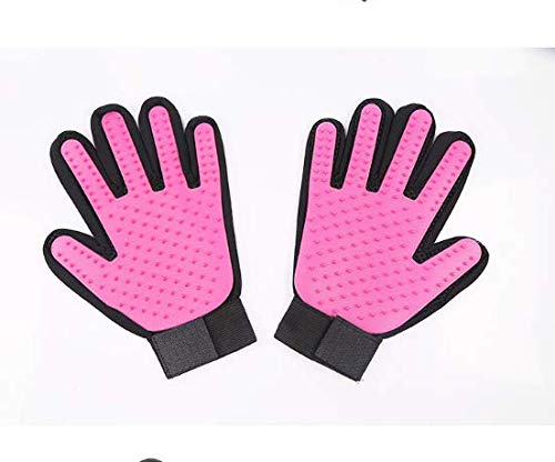 Pet Hair Removal Gloves (Left & Right) Pink - PawsPlanet Australia