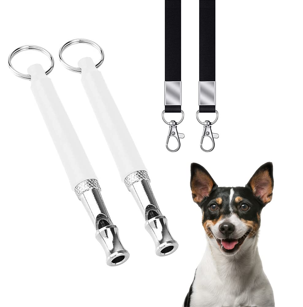 ROFAKU 2 Pack Dog Whistle to Stop Barking, Professional Ultrasonic Dog Whistles Puppy Training Tool with Lanyard - PawsPlanet Australia