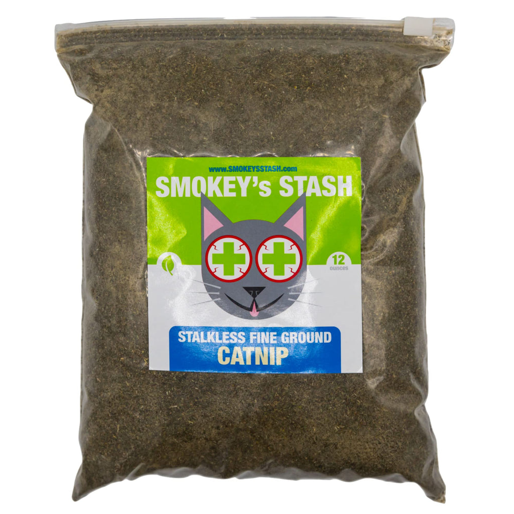 Smokey's Stash Catnip Stalkless Dried Ground Premium Bulk 12 Ounce Bag Strong Cat nip for Cats - PawsPlanet Australia
