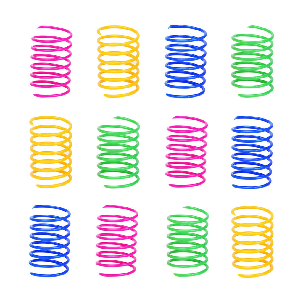 ISMARTEN 120 Pack Cat Spring Toy, Colorful Interactive Cat Toy Plastic Coil Springs Cat Toy for Swatting, Biting, Hunting Kitten Toys - PawsPlanet Australia