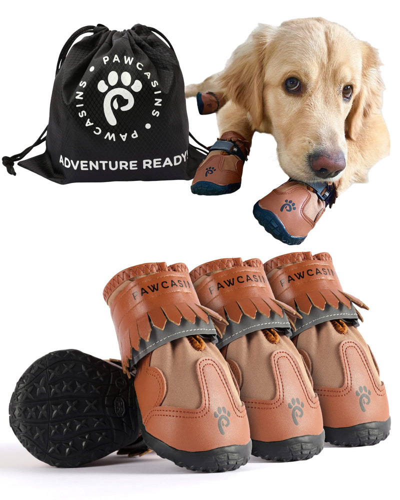Pawcasins Dog Shoes, Waterproof Dog Booties for Small, Medium, Large Dogs, Dog Rain Boots, Dog Boots & Paw Protectors for Cold Weather, Summer, Winter, Anti-Slip for Hardwood Floors, Size 6 Size 6: 2.6"x3.1" (WxL) - PawsPlanet Australia