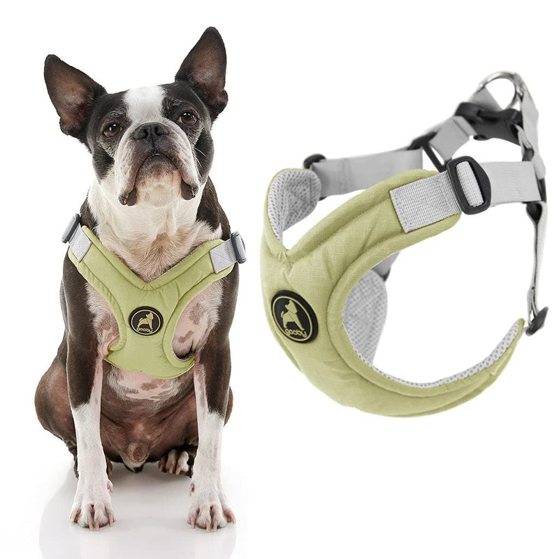 Gooby Memory Foam Step in Harness - No Pull Small Dog Harness Patented Choke-Free X Frame - Perfect on The Go Dog Harness for Medium Dogs No Pull or Small Dogs for Indoor and Outdoor Use X-Small chest (12.5-15") Green - PawsPlanet Australia