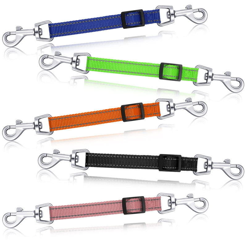 5 Pcs Safety Dog Collar Clips Prong Dog Collar Backup Adjustable Reflective Nylon Dog Collar Connectors Metal Double Ended Backup Clasp for Dog Harness Pet Bright Color - PawsPlanet Australia