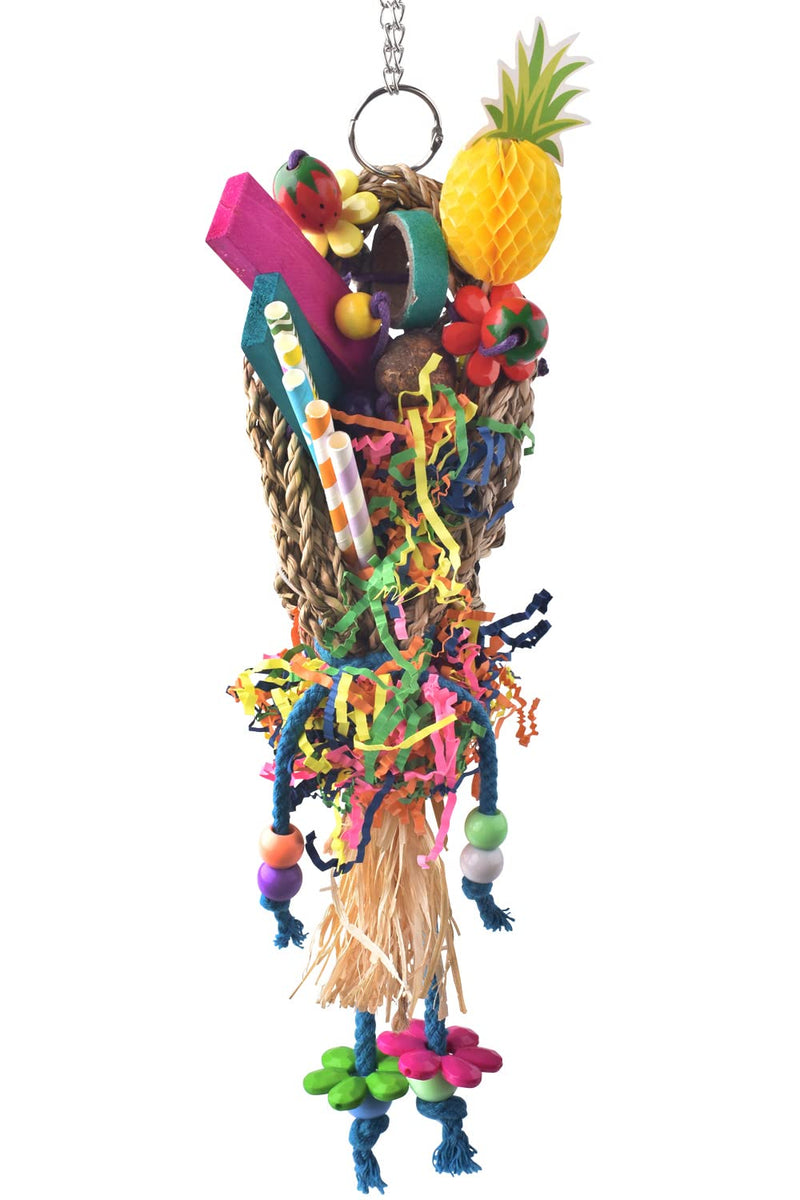 KATUMO Bird Toys, Seagrass Basket Bird Toy with Array of Chewable Parrot Foraging Toys for Small Medium Parrot Birds - PawsPlanet Australia