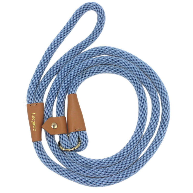 Lucpawz Pet Slip Lead Dog Leash, Easy to Use Braided Rope Slip Leash 6FT, Dog Lead and Collar Combo for All Breeds 6ft*12mm Airy Blue - PawsPlanet Australia