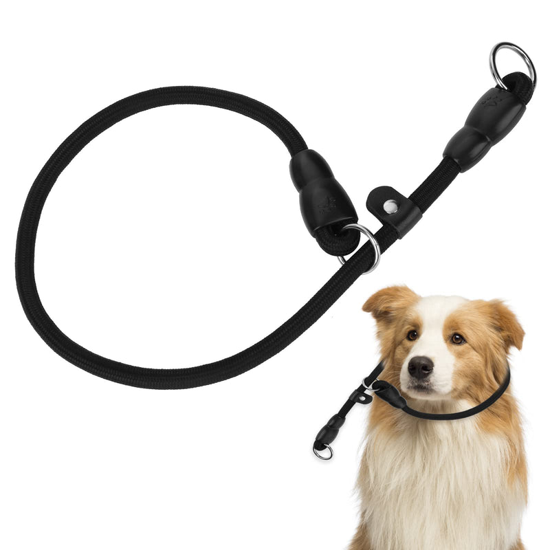 TIESOME Slip Collar Dog Training Choke Collar, Round Nylon Rope Collar No Pull P-Collar for Small Medium Large Dogs (Black M) Black M - PawsPlanet Australia