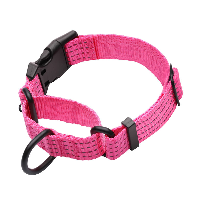 LUCKYDC Martingale Collar for Training Dogs. Adjustable Reflective Dog Collars with Buckle- NO Pull-Prevents Slipping Out, for Medium Large XL Dogs. Helps with Strong pullers (M, Pink) - PawsPlanet Australia