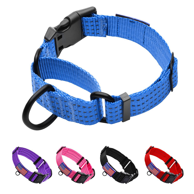 LUCKYDC Martingale Collar for Training Dogs. Adjustable Reflective Collars with Buckle-USA Flag- NO Pull-Prevents Slipping Out, for Medium Large XL Dogs. Helps with Strong pullers(L, Blue) Purple - PawsPlanet Australia