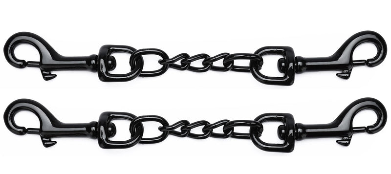 DEYACE Metal Dog Collar Safety Clip, 2 Pack Heavy-Duty Backup for Prong Collar, Dog Harness Collar Connector 8inch/10inch (8-Inches, Black) 8-Inches - PawsPlanet Australia