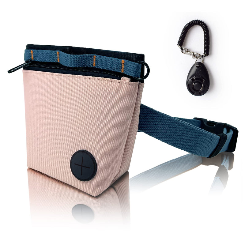 KATOZOO Dog Treat Pouch with Pet Training Clicker, Dog Training Treat Pouch Kit, Magnetic Closure, Hands-Free Training. (Pink) Pink - PawsPlanet Australia