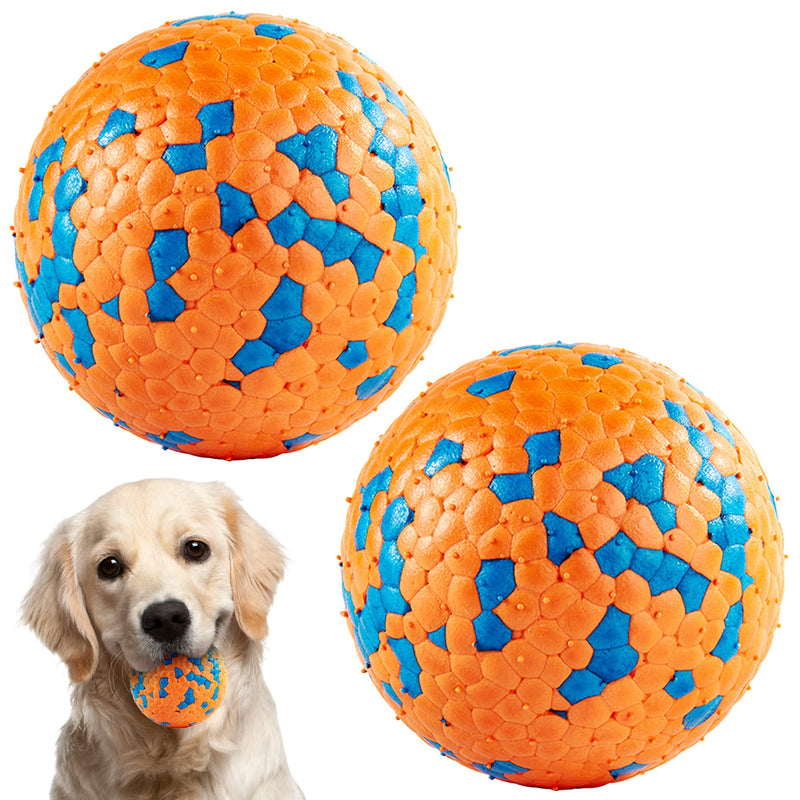 FUSOTO 2PCS Interactive Dog Balls, Dog Toys for Boredom and Stimulating, Dog Toys for Aggressive Chewers, Safer for Dog's Mouths, for Large Medium Small Puppy, Training Catch & Fetch, Water-Floating 2 PCS - Orange œÜ2.75 inch Ôºà7cmÔºâ - PawsPlanet Australia