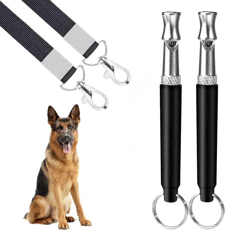 2 Pack Dog Whistle, Ultrasonic Stainless Steel Dog Whistle to Stop Barking Adjustable Dog Whistle with Lanyard Strap to Make Dogs Come to You Professional Dog Training & Behavior Aids for Large Dogs - PawsPlanet Australia