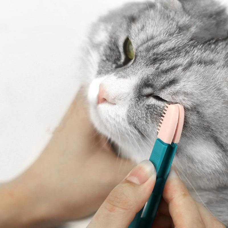 Cat Head Brush, Cat acne Cleaner Pet Eye Comb Brush Pet Tear Stain Remover Comb Cleaning Grooming Tools Brush for Small Cat Dog Gentle Cleaning Eye Scabs Dogs Tear Stain Remover Gently remove - PawsPlanet Australia