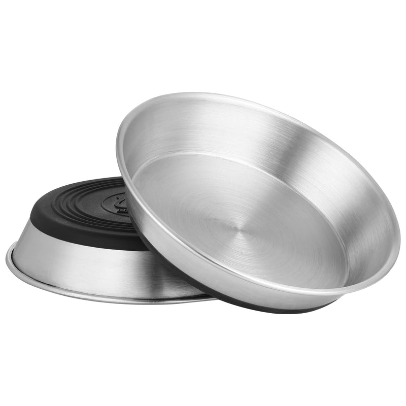 WROSWT Stainless Steel Cat Bowls,Whisker Friendly Shallow Cat Dishes for Food and Water,Non-Slip Silicone Bottom,Heavy Duty,Replacement Kitten Metal Plate for Elevated Stands,2 Pack 2 Pack - PawsPlanet Australia