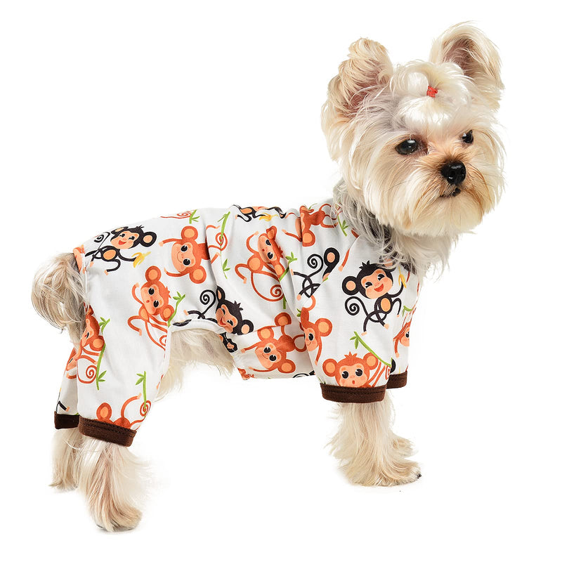 Dog Pajamas for Small Dog Girl Boy Puppy Pjs Jammies 4 Leg Dog Clothes for Chihuahua Yorkie Summer Onesies Jumpsuit Clothing for Pet Dogs Male Female (Medium, Monkey) Medium - PawsPlanet Australia