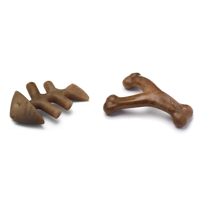 Benebone Fishbone Durable Dog Chew Toy for Aggressive Chewers, Real Fish, Made in USA, Small & Wishbone Durable Dog Chew Toy for Aggressive Chewers, Made in USA, Small, Real Bacon Flavor - PawsPlanet Australia