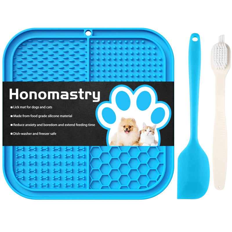 Licking Mat Slow Feeder for Dogs and Cats, Premium Lick Pad with Suction Cups for Dog Anxiety Relief, Slow Feeder Dog Bowls, Bathing, Grooming and Training (Blue) Blue - PawsPlanet Australia