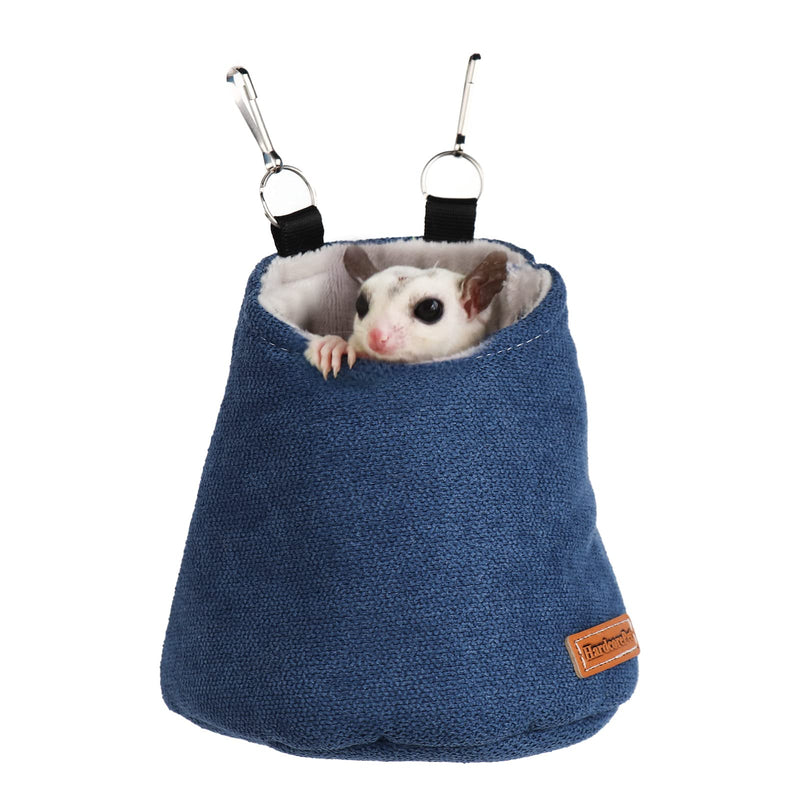 Sugar Glider Bed Pouch for Cage Sleeping Nest Bed, Warm Pouch for Cage Accessories, Sugar Gliders Hammock Pouch Sack Swing Hanging Bed Bedding (Blue) Blue - PawsPlanet Australia