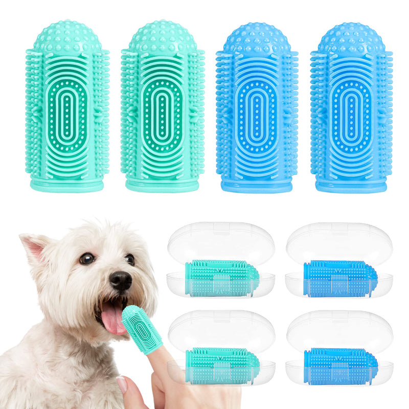 LDIIDII Dog Toothbrush Dog Tooth Brushing Kit 4 Pack Dog Finger Toothbrush for Dog Teeth Cleaning&Dog Dental Care,Dog Tooth Brush Pet Toothbrush Finger Tooth Brush for Medium Large Dog - PawsPlanet Australia
