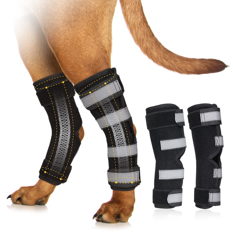 OPSELU Dog Leg Brace for Back Leg, Canine Hock Brace for Rear Legs with Dual Metal Strips, Joint Warps Strong Support Help for Hind Leg Injuries Sprains Arthritis Torn ACL (Large) Large(1 Pair) - PawsPlanet Australia