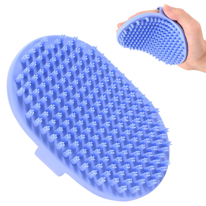 Dog Grooming Bath Brush, Pet Rubber Brush For Shower Scrubbing & Soothing Massage, Ideal for Long & Short Haired Dogs and Cats, Essential Puppy Grooming Accessories, Short Pins [We Love Doodles] - PawsPlanet Australia