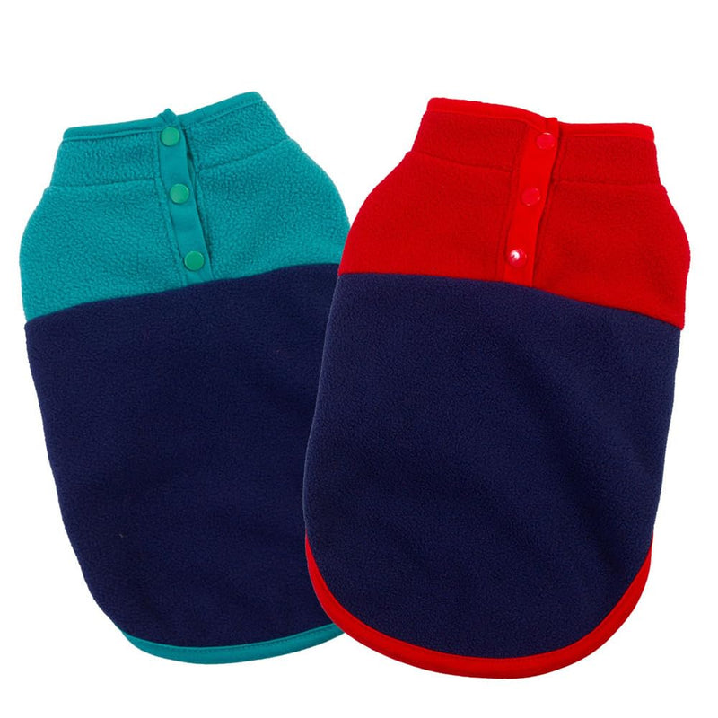 Pack of 2 Dog Sports Vest Dog Jacket Dog Coat with Leash Hole - Fleece Vest Dog Pullover - Warm Dog Jacket - Dog Clothes for Small Dogs Boy or Girl (X-Large, Contrasting Colors) X-Large - PawsPlanet Australia