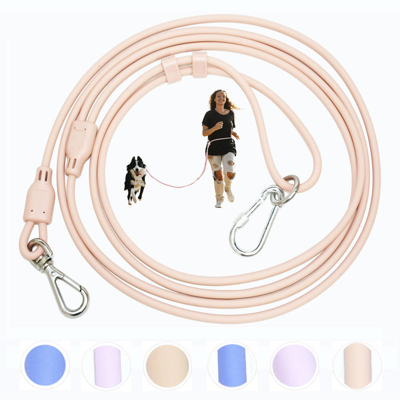 Hands Free Dog Leash Crossbody Dog Leash 8FT 9-in-1 Multifunctional Waist Leash for Dog Walking Adjustable Waterproof Dog Leash for Running Walking Jogging (Small, 8-20 lbs, Flesh Pink) Small - 6mm Diameter - 8-20lbs - PawsPlanet Australia