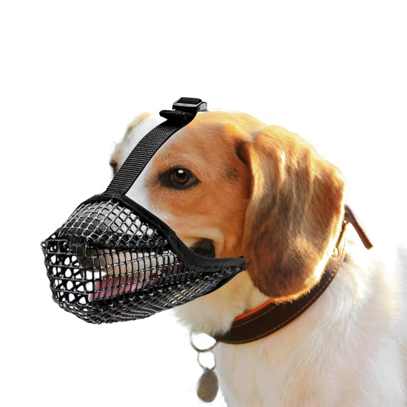 Ohcozzy Soft Mesh Dog Muzzle Won‘t Contact Nose for Small Medium Large Dogs, Allows Panting and Drinking(M,Black) - PawsPlanet Australia